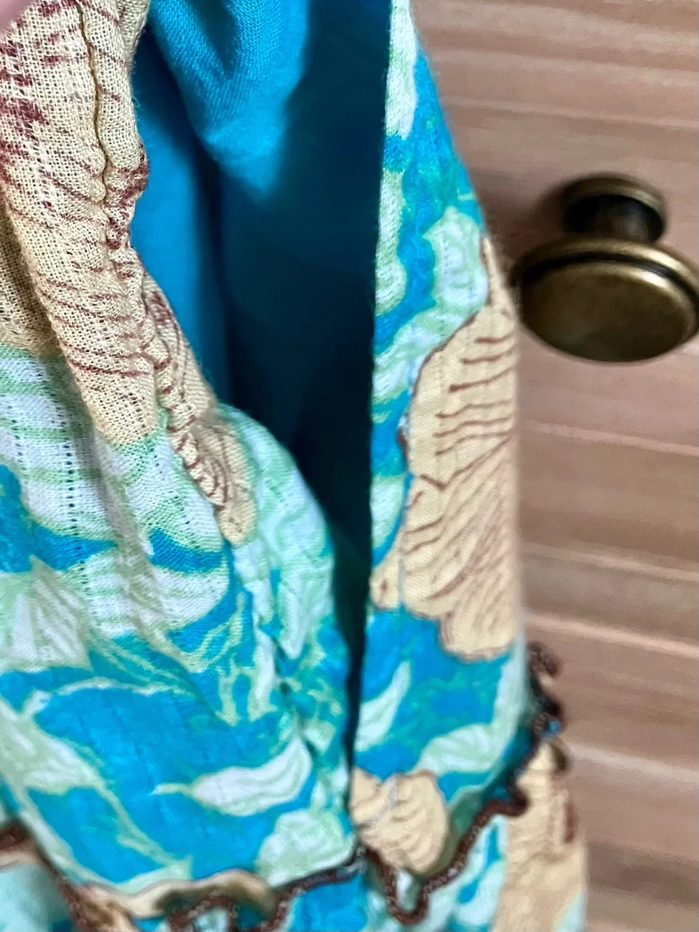 Free People Blue and Cream Floral Maxi Dress